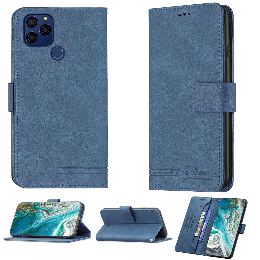jioeuinly Pinwheel Slim 5 Kids Smartphone Case Compatible with Pinwheel Slim 5 Phone Case Flip Stand Cover PU Leather BF09 Wallet Case Blue