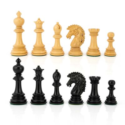 4.5 The Dragon Luxury Artisan Series Chess Pieces Only - Triple Weighted (Ebony & Boxwood)
