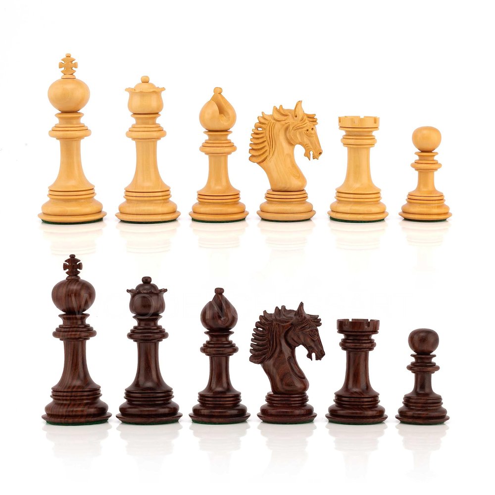 4.5 The Empero Luxury Artisan Series Chess Pieces Only - Triple Weighted (Rosewood & Boxwood)