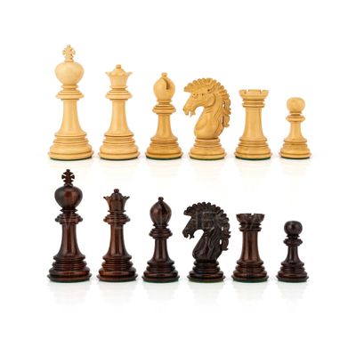 4.5 The Dragon Luxury Artisan Series Chess Pieces Only - Triple Weighted (Rosewood & Boxwood)