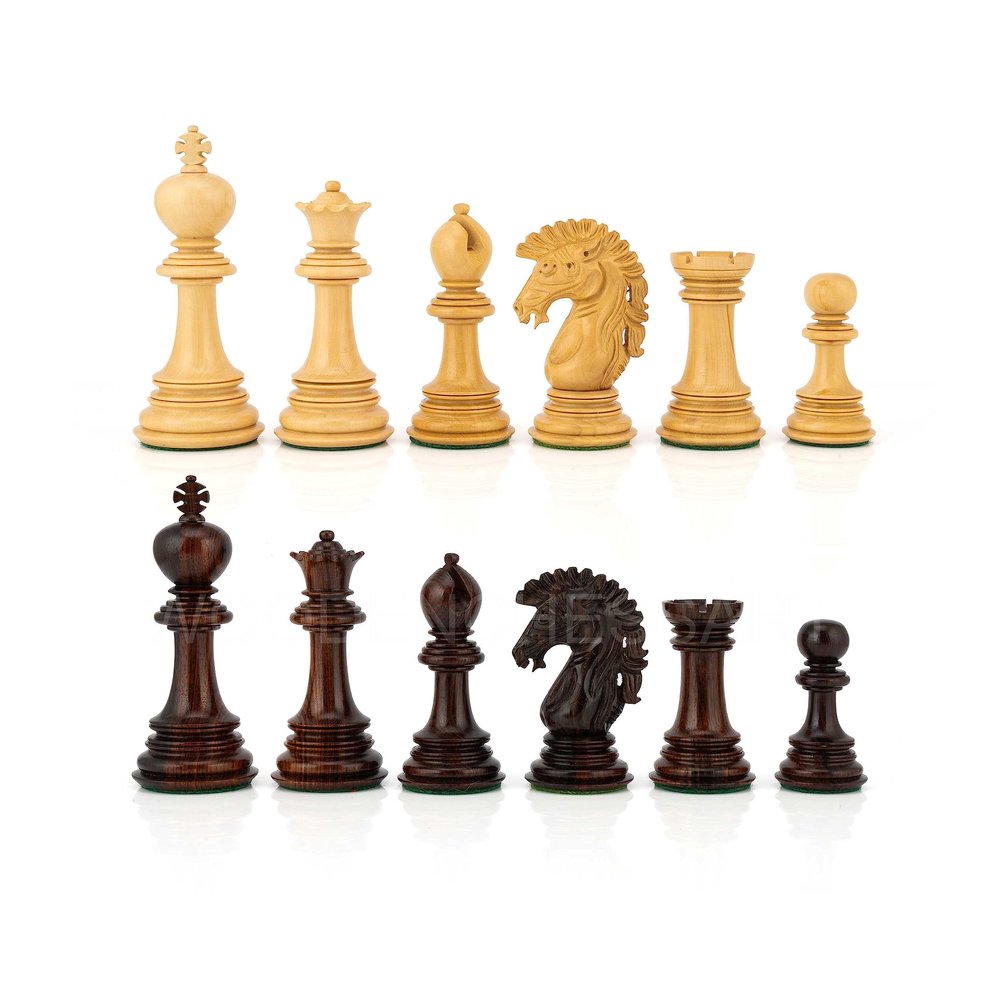 4.5 The Dragon Luxury Artisan Series Chess Pieces Only - Triple Weighted (Rosewood & Boxwood)