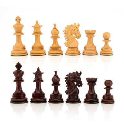 4.3 Napoleon Luxury Staunton Chess Pieces Only - Triple Weighted (Rosewood & Boxwood)