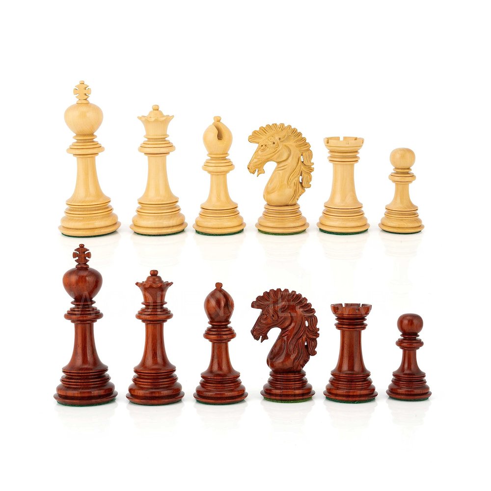 4.5 The Dragon Luxury Artisan Series Chess Pieces Only - Triple Weighted (Bud Rosewood & Boxwood)