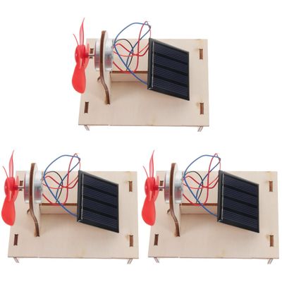 DIY Solar Powered Wooden Assembly Toy Kit - Stem Science Educational Craft for Kids, 3 Sets of Solar Fan Construction Kits for Boys and Girls, 4.01 X 4.33 X 9.33 Inches