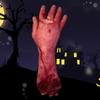 Ciieeo 2PCS Fake Human Arm Hands Halloween Bloody Dead Body Parts Scary Broken Men Hand Blood Horror Halloween Severed Bloody Hands view 3