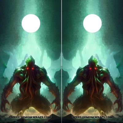 Cthulhu Cornhole Wraps Cosmic Horror Kustom Art
