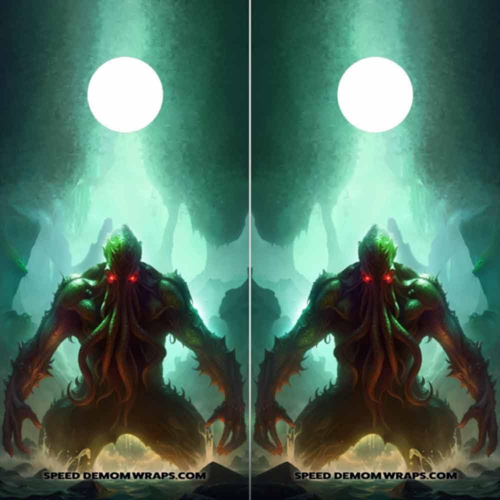 Cthulhu Cornhole Wraps Cosmic Horror Kustom Art