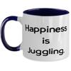 Beautiful Juggling Gifts, Happiness is Juggling, Birthday Two Tone 11oz Mug For Juggling from Friends, view 1