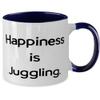 Beautiful Juggling Gifts, Happiness is Juggling, Birthday Two Tone 11oz Mug For Juggling from Friends, view 2