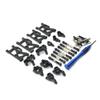 20PC for Wltoys 144001 144002 144010 124016 124017 124018 124019 RC Car Metal Upgrade Modification Parts, Front  Rear Swing Arm, C Seat, Rear Wheel Cup, Steering Cup, Steering Group, Tie Rod (Black) view 1
