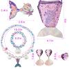 7pcs Halloween Mermaid Jewelry, Mermaid Jewelry Supplies Mermaid Outfit Costume with Handbags Earrings Rings Necklaces Bracelets Hair Clips Dress Up for Halloween Birthday view 2