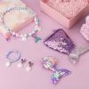 7pcs Halloween Mermaid Jewelry, Mermaid Jewelry Supplies Mermaid Outfit Costume with Handbags Earrings Rings Necklaces Bracelets Hair Clips Dress Up for Halloween Birthday view 3