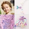 7pcs Halloween Mermaid Jewelry, Mermaid Jewelry Supplies Mermaid Outfit Costume with Handbags Earrings Rings Necklaces Bracelets Hair Clips Dress Up for Halloween Birthday view 4