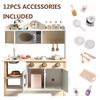 Wooden Play Kitchen, Kids Toy Kitchen Cooking Set, Kids Play Kitchen Pretend Play Set, Pretend Kitchen Playset for Toddlers Boys and Girls 3-7+ view 3