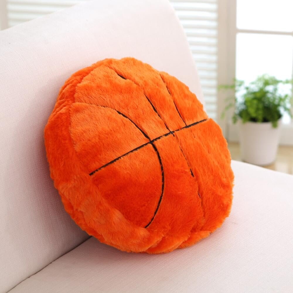 18inch Basketball Plush Pillow Soft Fluffy Stuffed Throw Pillows Toy Durable Basketball Plush Toys,Home Decor Cushion,for Kids Boy Girls Children Sports Toy Gift (Basketball)