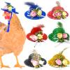 ComiMag 6 Pieces Chicken Hats, Doll Hats, Bear Clothes, Stuffed Animal Clothing, Chicken Helmets view 1