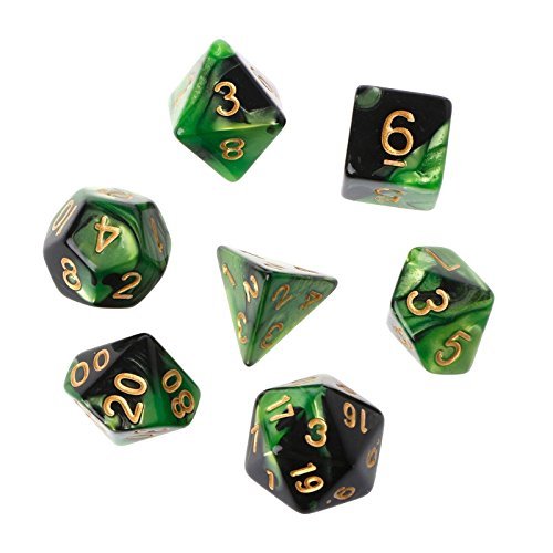 7Pcs/Set Acrylic Polyhedral for Trpg Board Game D4-D20