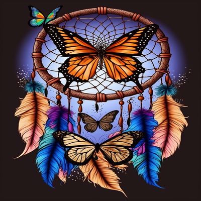 Butterfly and Dream Catcher Jigsaw Puzzles 70 Pieces Educational Fun Family Games Toys Gifts for Home Kitchen Decor Family Colorful Puzzle