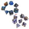 7Pcs/Set Dichromatic D4 D6 D8 D10 D12 D20 Polyhedral Dices Numbers Dials Desktop view 2