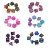 7Pcs/Set Dichromatic D4 D6 D8 D10 D12 D20 Polyhedral Dices Numbers Dials Desktop view 4