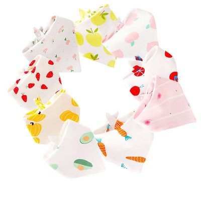 Aliminyy 100% Cotton Baby Bandana Drool Bibs for Boy and Girl - 9 Pcs Baby Bibs for Drooling or Teething and Feeding (Fruit pattern)