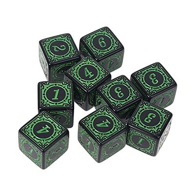 10Pcs D6 Polyhedral Square Edged Numbers 6 Sided Dices Beads Table Board Role for Play Game