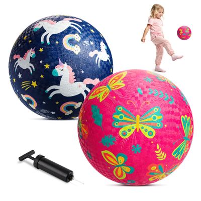 ZOOJOY Playground Balls, Balls for Kids 3-12, 8.5" Pack of 2 Bouncy Ball