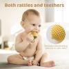 WOODEN TEETHER Crochet Baby Rattle, Crochet Baby Toys, Organic Wooden Newborn Toys, Newborn Animal Rattle ToysKnitted Stuffed Animals Gifts for Baby, Lemon view 3