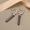 2023 Trend Earrings Ceramic 585 Rose Gold Geometric Drop Earring for Women Black Cylindrical Crystal Elegant Christmas Jewelry view 2
