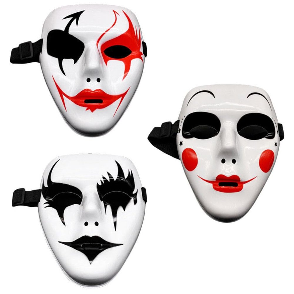 ABOOFAN Clown Decor 3pcs White Plastic Masks with Tied Ropes DIY Blank Full Paintable Masks Cosplay Masquerade Masks for Halloween Party Cosplay Costume Face Mask Costume