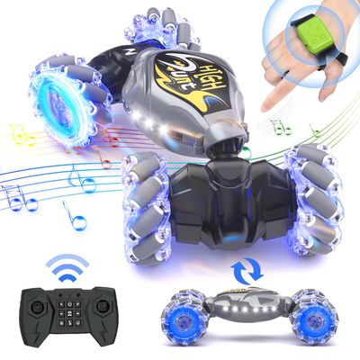 Terucle RC Cars, 2.4Ghz 4WD New Gravity Gesture Sensing Remote Control Car Toys, Stunt Twist Truck Toys for 6-12 yr Boys & Girls, RC Drift Car with Light Music Best Gift for Kids Age 7 8 9 10 11 yr
