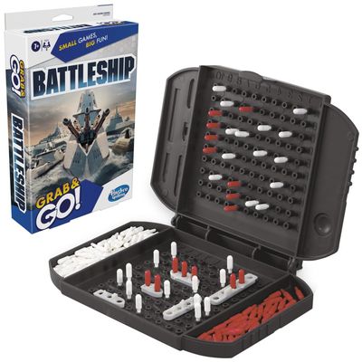 Battleship Grab and Go Game for Ages 7 and Up, Portable for 2 Players, Travel Play for Kids