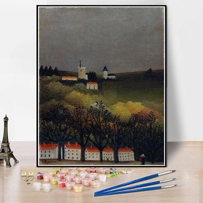 DIY Oil Painting Kit,Landscape Painting by Henri Rousseau Arts Craft for Home Wall Decor