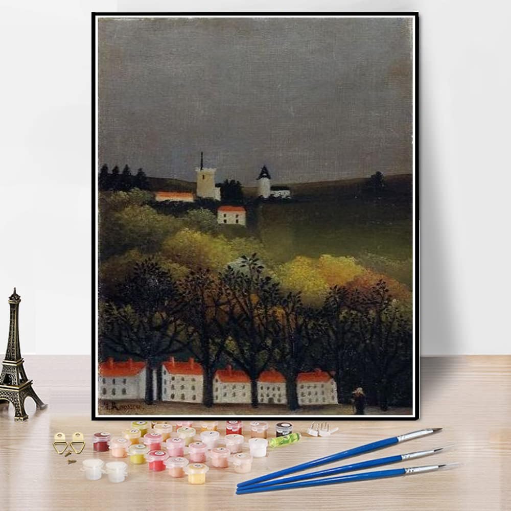 DIY Oil Painting Kit,Landscape Painting by Henri Rousseau Arts Craft for Home Wall Decor