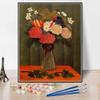 DIY Oil Painting Kit,Bouquet of Flowers with an Ivy Branch Painting by Henri Rousseau Paint by Numbers Kit for Kids and Adults view 1