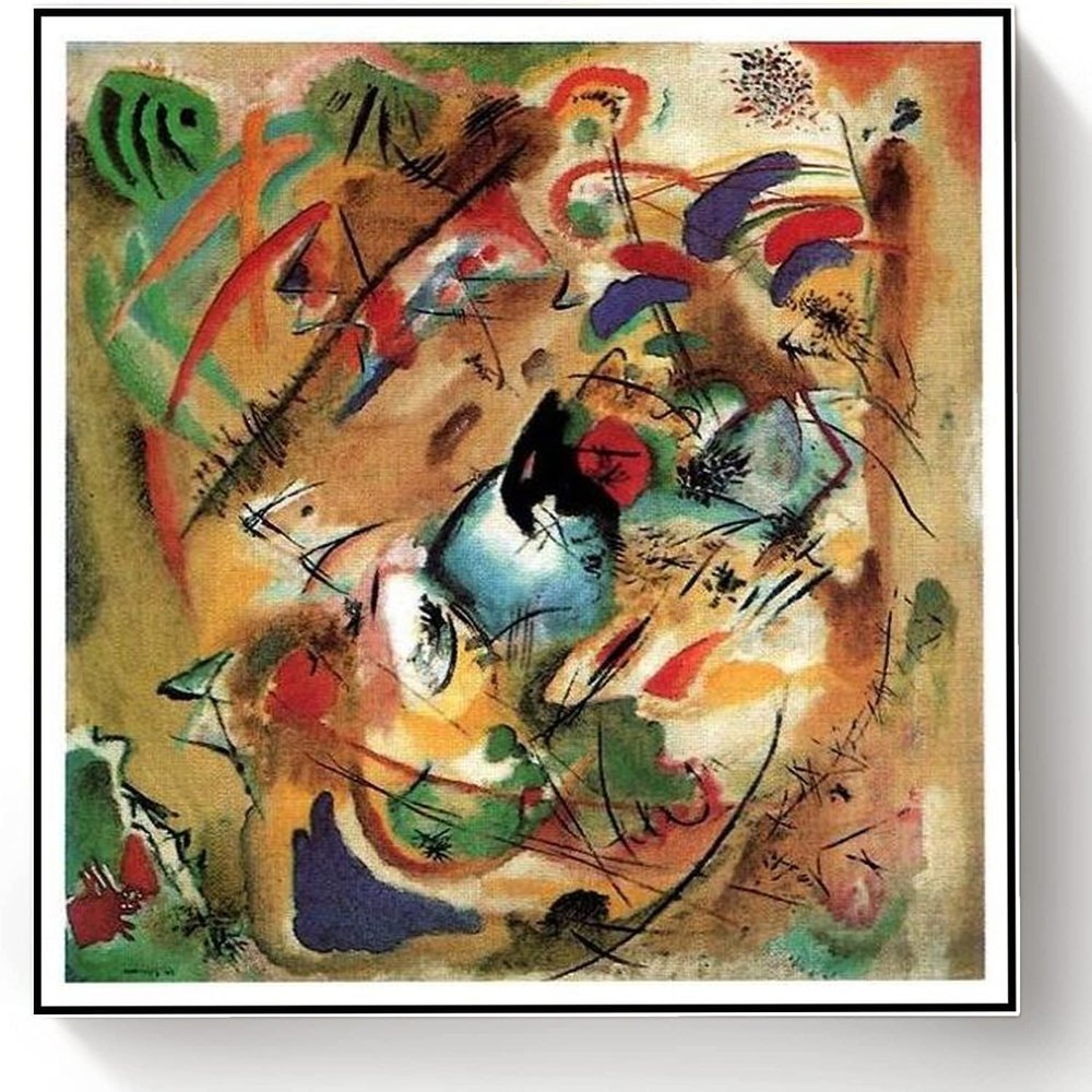 DIY Oil Painting Kit,Improvisation Dreamy Painting by Wassily Kandinsky DIY Oil Painting Paint by Number Kits