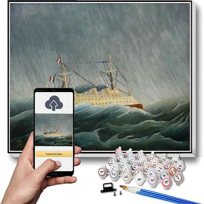 DIY Oil Painting Kit,The Storm Tossed Vessel Painting by Henri Rousseau Arts Craft for Home Wall Decor