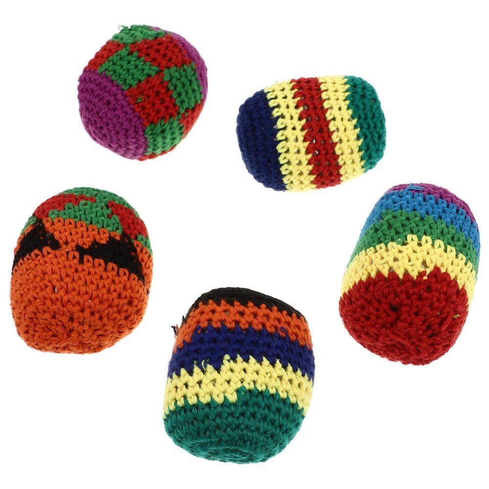 Outdoor Bean Bags 5 Pieces Funny Hacky Ball Sacks Assoerted Colors Woven Kickball Soft Knitted Kick Balls for Beginners Outdoor Playset