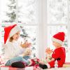 2 Pieces Christmas Doll Small Baby Twins in Bib Pants and Bodysuit Miniature Accessories Green and Red Boy and Girl Toy Suitable for Xmas New Year Decorations(Cute Style) view 4