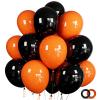 100 Pcs Black and Orange Balloons 12 Inch Halloween Latex Balloons Thicken Helium Party Balloons for Halloween,Wedding, Birthday Party Balloon Arch Garland Decoration view 1