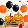 100 Pcs Black and Orange Balloons 12 Inch Halloween Latex Balloons Thicken Helium Party Balloons for Halloween,Wedding, Birthday Party Balloon Arch Garland Decoration view 3