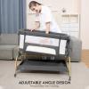 Jimglo 3 in 1 Baby Bassinet, Bedside Bassinet for Baby, Rocking Bassinet with Comfy Mattress and Wheels, 6 Height Adjustable Easy Folding Portable Bedside Crib for Newborn view 3