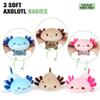 Onsoyours Axolotl Stuffed Animal Mommy 19.7" with 3 Baby Axolotl Plushies in Tummy, 4 Piece of Cute Axolotl Plush Pillow Toys for Kids Girls Boys (Pink Axolotl Family) view 3
