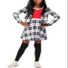 90s Plaid Dresses Halloween Dress Long Sleeve Cute One Piece Dress 9-10 Years view 1