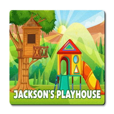 VOTANTA Personalized Playhouse Doormat Treehouse Door Mat for Kids Girls Boys Custom Name Playhouse Sign Tree House Yard Clubhouse Decor Kids Playground Welcome Door Mat Rug Indoor Outdoor 24"x16"