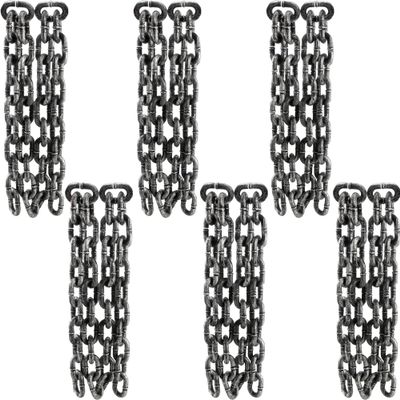 6 Pack 6 Feet Halloween Chains Props Plastic Chains Props Fake Link Prison Chain for Halloween Home Yard Party Decoration