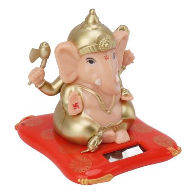 Solar Powered Ganesha Ornament Decoration Ornaments for Home Garden Car Dashboard Solar Powered Ganesha Ornament