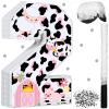 Jexine Cow Number 2 Piata 16 Inch Pink Cow Farm 2nd Piata Fiesta Birthday Party Supplies with Stick Blindfold and Confetti for Baby Shower Birthday Decoration view 1
