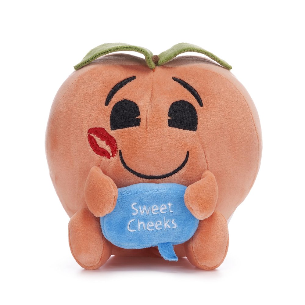 18cm Emoji Soft Toy, Peach Fruit "Sweet Cheeks"