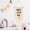 Rad Little Gal - Smiley Peace Sign -Flag Decor Gifts for Girls Kids-Banner Pennant Wall Sign Gifts for Nursery,Baby Room,Reading Room,Playroom Bedroom, view 2
